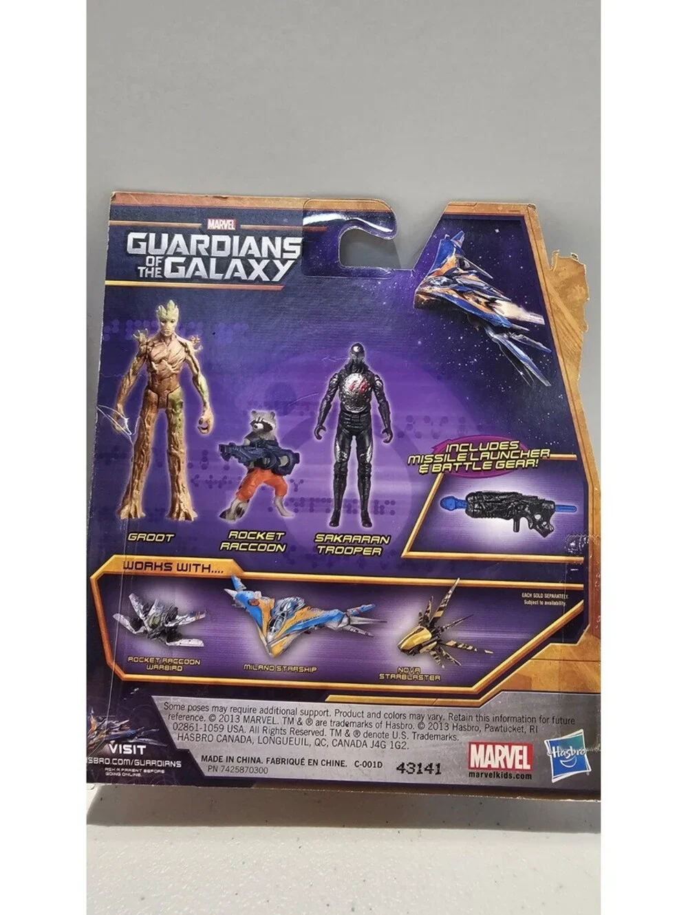 Marvel Guardians of the Galaxy Figure Lot of 2 Groot Rocket Star-Lord Ronan Hasb